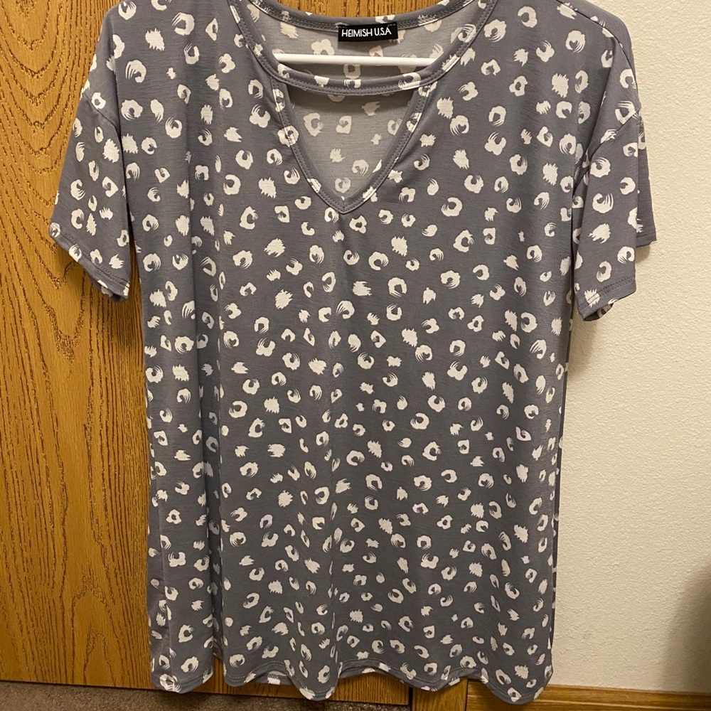 Leopard Keyhole Top